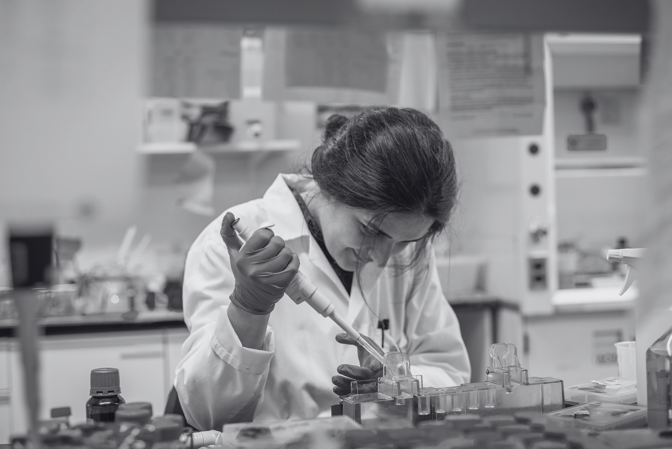 a photo of a person working in a laboratory
